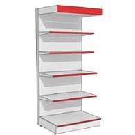 Стеллаж Stahler торговый с навесом и освещением L=1000 H=2300