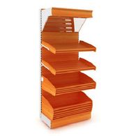 Стеллаж Stahler торговый хлебный с зеркальным навесом L=1000 Н=2300