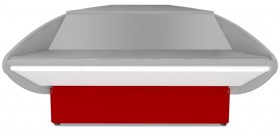 Прилавок Илеть УН расчетно-кассовый неохлаждаемый (красный/синий)